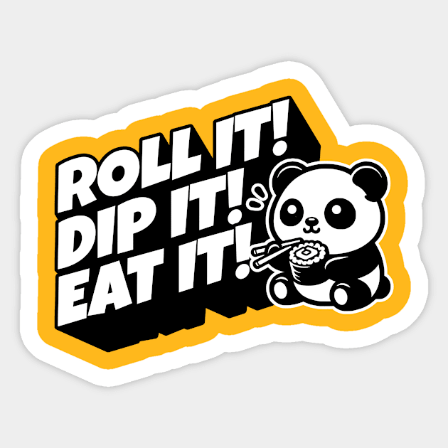 Panda Eating Sushi Sticker by Bstro Design Works